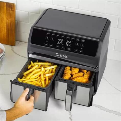 Sur La Table Dual Basket Air Fryer 7.6L Sync Frying 7 Cooking Functions ...