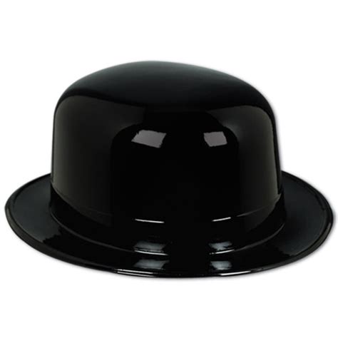 Club Pack of 48 Black Solid Derby Party Hats | Christmas Central