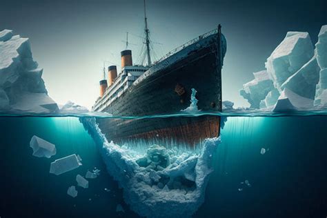 Titanic Hitting The Iceberg And Sinking