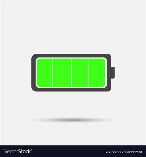 Full battery icon charged battery green layers Vector Image