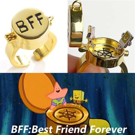 Cute Spongebob BFF Ring 2PSC Best Friends Ring Gifts - Etsy