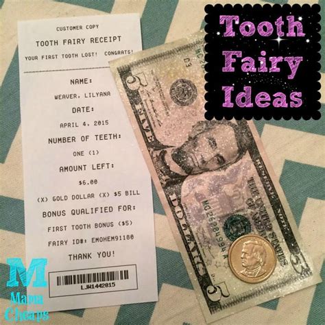 Tooth Fairy Ideas: Glitter Money, Gold Coins and Tooth Fairy Receipts ...