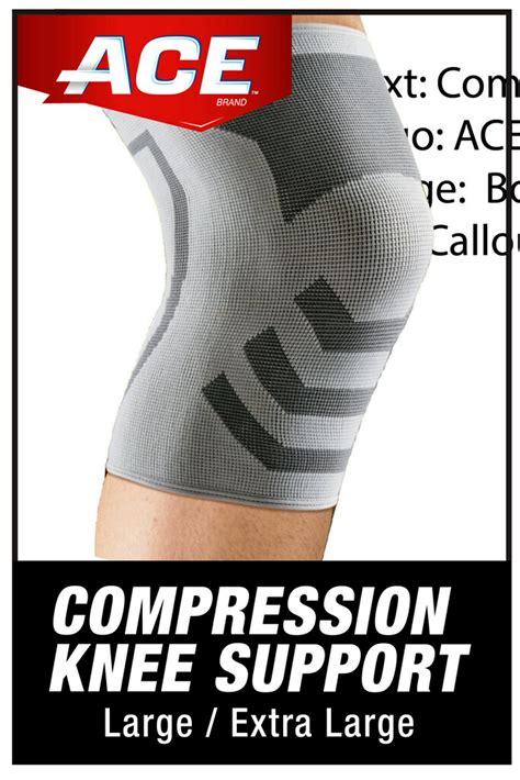 ACE Brand Compression Knee Support L/XL,Comfortable Brace - Walmart.com ...