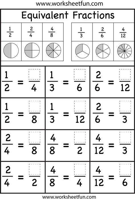 Equivalent Fractions Worksheet / FREE Printable Worksheets – Worksheetfun