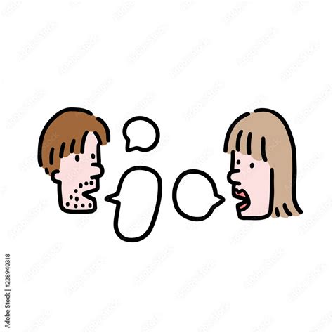 Hand drawn vector illustration of people talking in cartoon style. Men ...