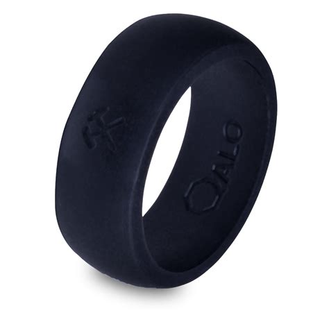 Amazon.com : QALO Men's Silicone Wedding Ring - Black, Grey, Navy Blue ...