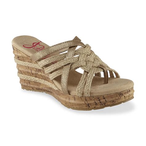 jellypop Women's Claudia Tan/Gold Wedge Sandal - Shoes - Women's Shoes ...