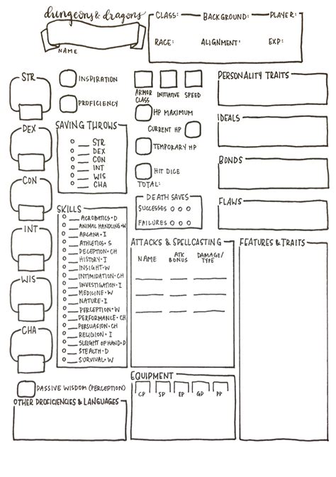 Oc Character Sheet Template