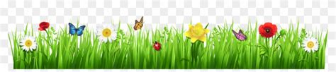 Flowers Clip Art - Grass And Flowers Clipart - Free Transparent PNG ...