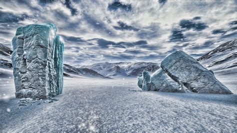 HDR Ice pillars by 5p34k on DeviantArt