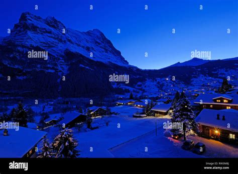 Grindelwald snow night hi-res stock photography and images - Alamy