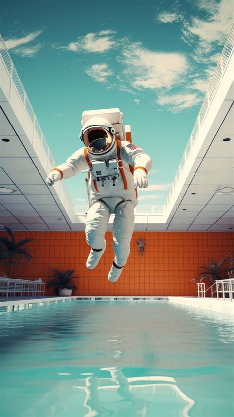 Astronaut swimming pool swimming pool. | Premium Photo - rawpixel