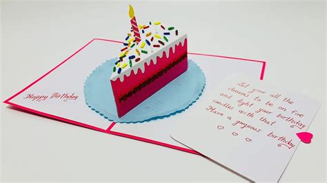 Birthday Cake pop up card tutorial | DIY pop up Cake card | Easy ...