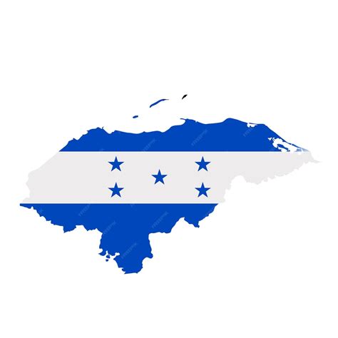 Premium Photo | Honduras flag map country outline with national flag