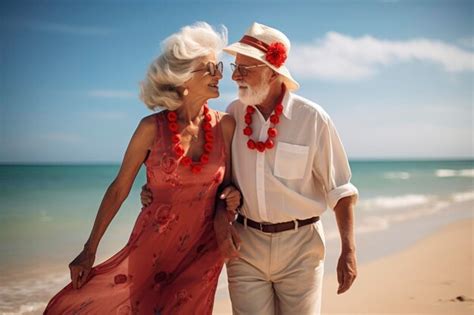 Premium AI Image | Elderly couple enjoy romantic travel trip after ...