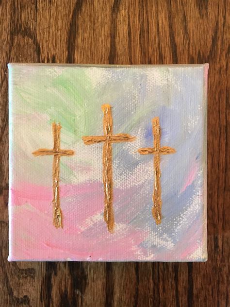 3 Crosses Painting on Canvas - Etsy