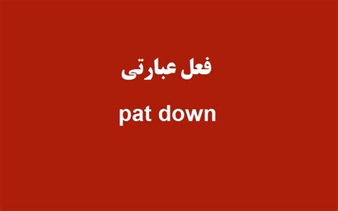 کاربرد و معنی pat down چیست؟ - زبانشناس