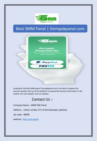 SMM PAK Panel Online Presentations Channel