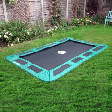 10ft x 6ft Green In Ground Trampoline - LetsBuyTrampolines