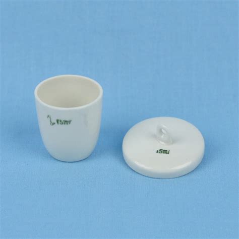 15 mL Porcelain Crucible with Lid | Avogadro's Lab Supply