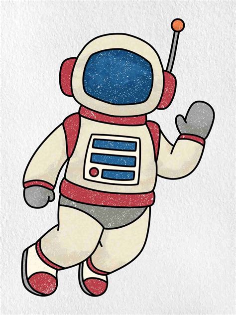 Cartoon Astronaut Drawing - HelloArtsy