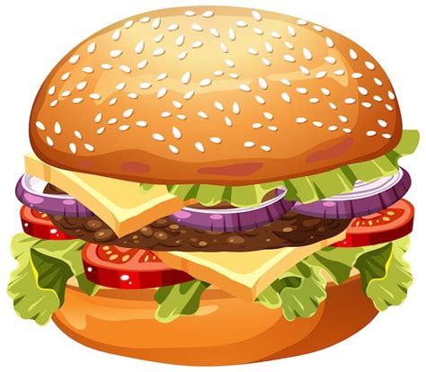 Free Vector | Isolated delicious hamburger cartoon