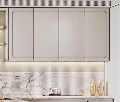 Modern Light Grey French Kitchen Cabinets Design | OPPEIN