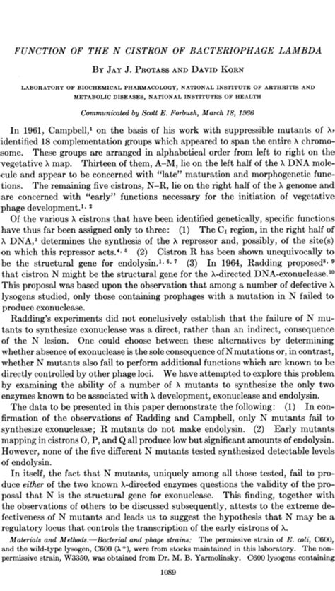 Function of the N cistron of bacteriophage lambda. | PNAS