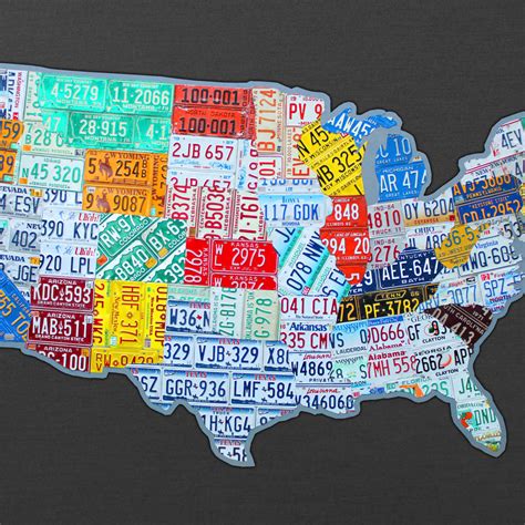 Massive USA License Plate Map Wall Art | Digital Art | by DESIGN TURNPIKE