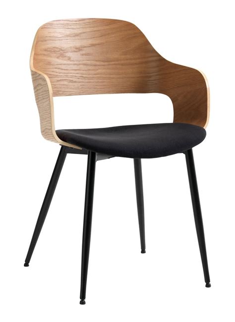 Dining chair HVIDOVRE oak/black fabric | JYSK