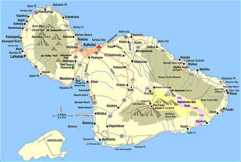 Maui Printable Tourist Map