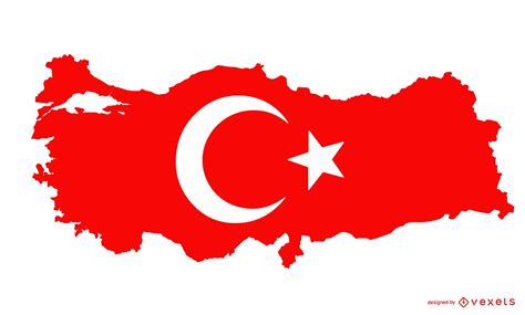 Turkey Silhouette Flag Design Vector Download