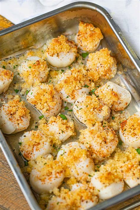 Crispy Baked Scallops (with Buttery Panko topping!) - Dinner, then Dessert