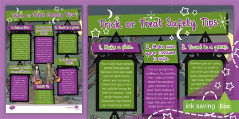 Trick or Treat Safety Tips (teacher made) - Twinkl