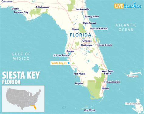 Map of Siesta Key, Florida - Live Beaches