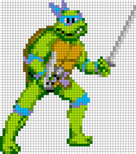 TMNT Leonardo - Oversized Perler Pattern by Beave - Kandi Photos on ...