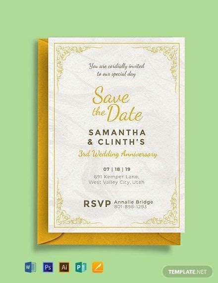 Anniversary Invitation Card Template - Illustrator, Word, Apple Pages ...