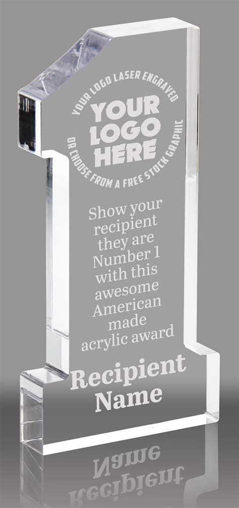 Number 1 Acrylic Awards - Engraved