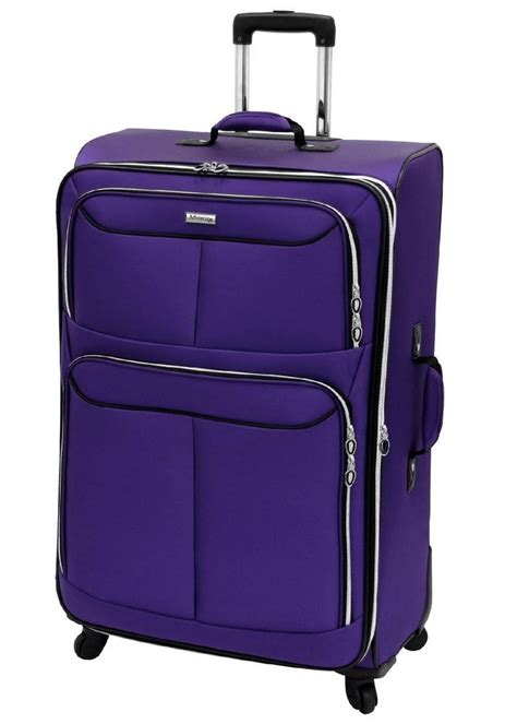 30in Upright Suitcase Luggage Purple Travel Trolley Carry-on Rolling ...