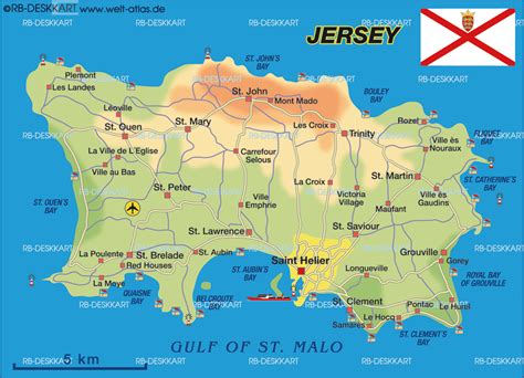 Map of Jersey (Island in Crown Dependency)) | Welt-Atlas.de