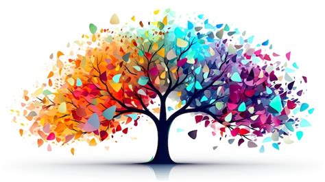 Premium AI Image | illustrations image of a tree with colorful Generate AI