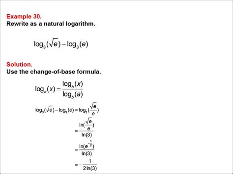 Math Example: Laws of Logarithms: Example 30 | Media4Math