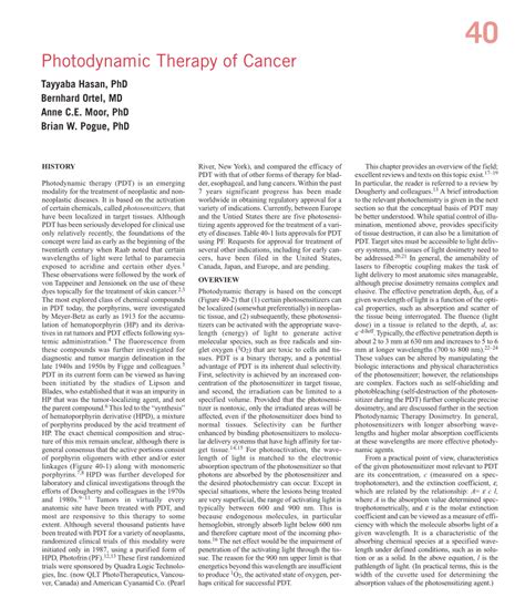 (PDF) Photodynamic therapy of cancer