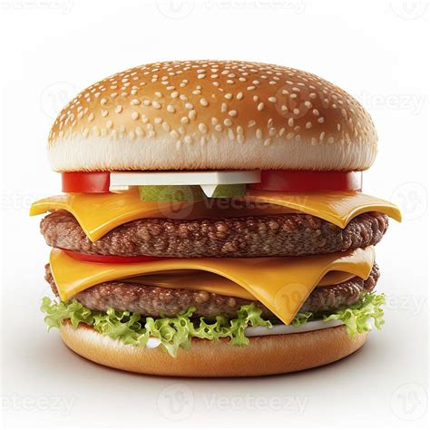 Cheeseburger on isolated white background 13962234 Stock Photo at Vecteezy