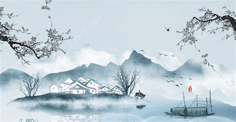 Chinese Style Landscape Background Landscape Landscape Painting, Hand ...