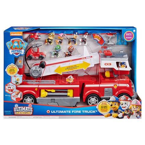 Paw Patrol Ultimate Rescue Fire Truck With Extendable 2ft Ladder and 6 ...