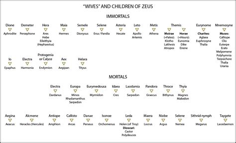 Zeus Family Tree - Wives and Children Greek Mythology Family Tree ...