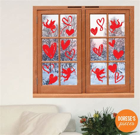 Valentine's Day Window Decals Customizable Vinyl Decals - Etsy