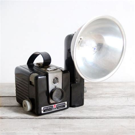 vintage brownie hawkeye camera with detachable flash