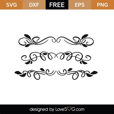 Free Black Flourish Borders SVG Cut File - Lovesvg.com